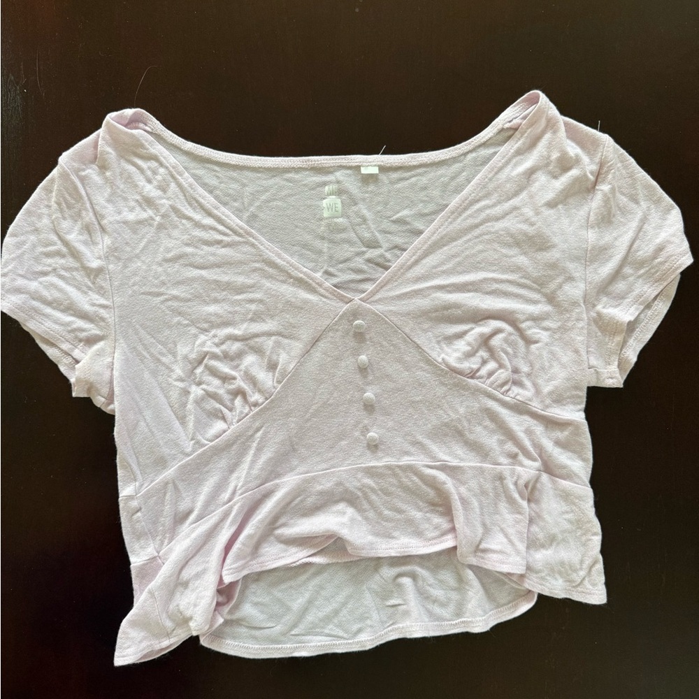 PacSun Me to We Light Pink V-Neck Top Medium